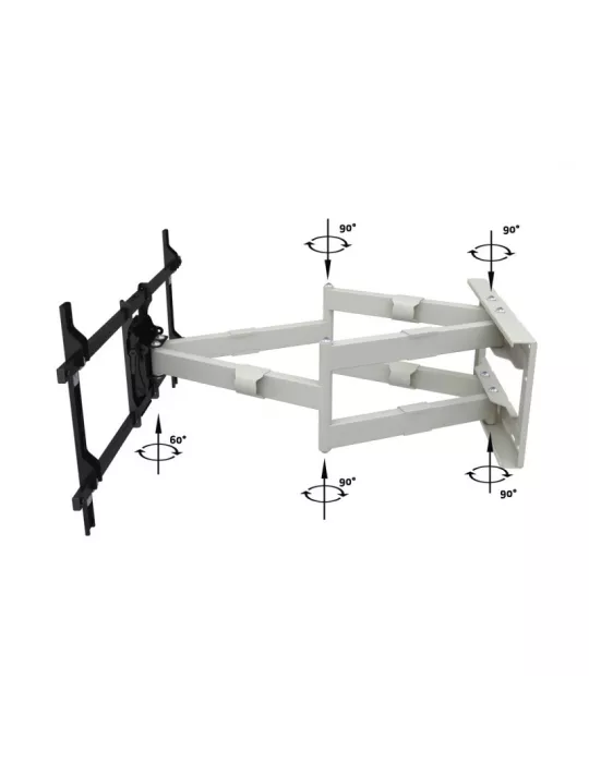MULTIBRACKETS 6881 Articulated Wall Support Double White Multibrackets Long Reach Arm 91cm Dual for LCD Screens 50 - 80  - 60k