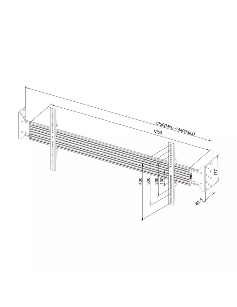MULTIBRACKETS 7826 Multibrackets Soporte de pared Pro MBWW1U Fijo Negro 125cm - Pantalla de 32  -75 VESA Max 800x400 MULTIBRAC