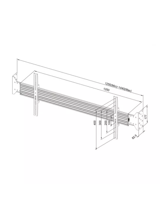 MULTIBRACKETS 7826 Support mural Multibrackets Wallmount Pro MBWW1U Fixed Black 125cm - écran 32"-75 VESA Max 800x400