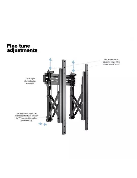 MULTIBRACKETS 2529 Wandhalterung Multibrackets Public Video Wall Mount Push - Bildschirm 40-70  VESA Max Porträt 400x600 MULTI