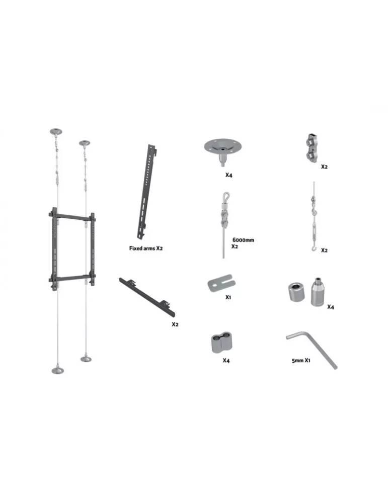 MULTIBRACKETS 6966 Elingues pour ecran Multibrackets Wire 6000 - écran 40"-65" VESA Max 400x600