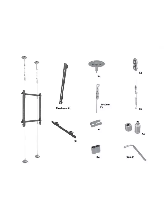 MULTIBRACKETS 6966 Elingues pour ecran Multibrackets Wire 6000 - écran 40"-65" VESA Max 400x600