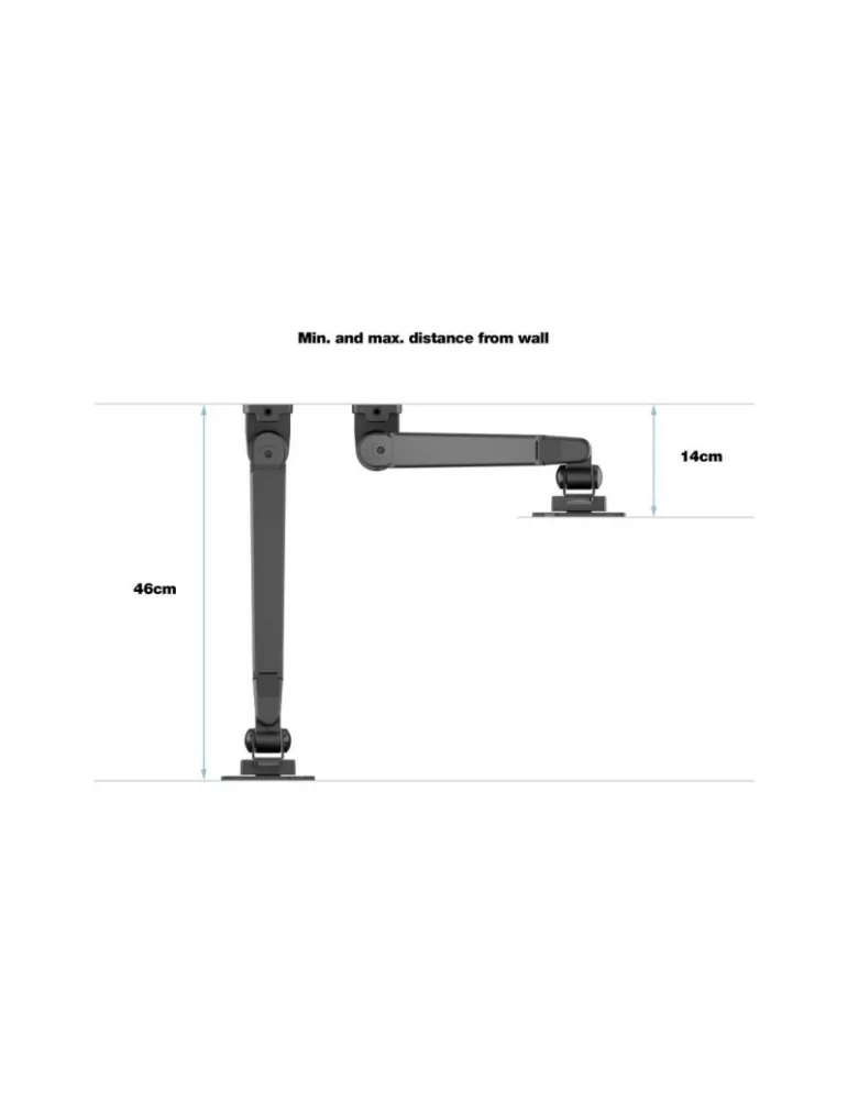 MULTIBRACKETS 0983 Table support Multibrackets Gas Lift Arm Wall Basic for 15 - 32  screen Load 10Kg Vesa Max 100x100 MULTIBRA