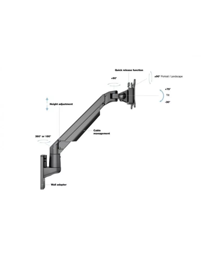MULTIBRACKETS 0983 Tischhalterung Multibrackets Gas Lift Arm Wall Basic für Bildschirm 15 - 32  Belastung 10Kg Vesa Max 100x10