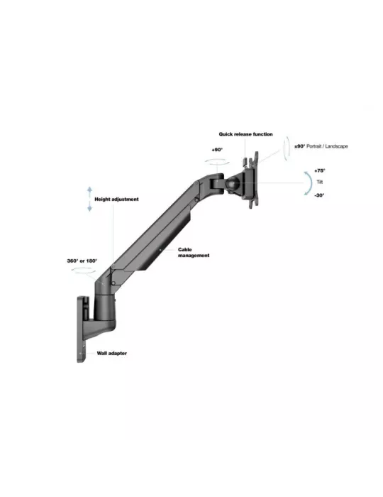 MULTIBRACKETS 0983 Table support Multibrackets Gas Lift Arm Wall Basic for 15 - 32  screen Load 10Kg Vesa Max 100x100 MULTIBRA