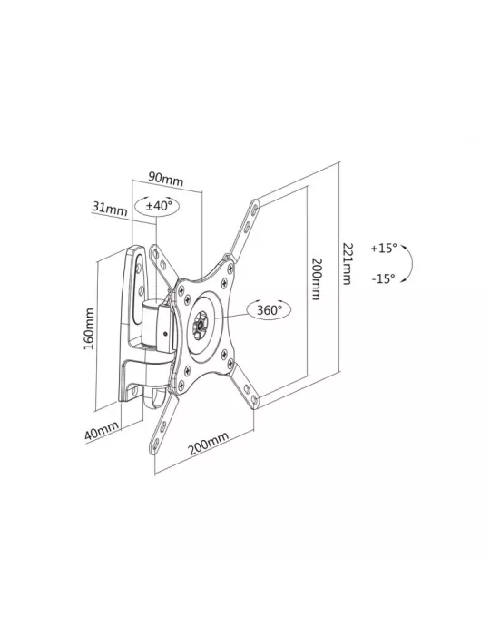 MULTIBRACKETS 3275 VESA wall mount Flexarm 360 Black 75 100 200 Ref   MULTIBRACKETS MUL3275 | MusicGoodDeal