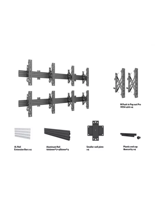 MULTIBRACKETS 2628 Soporte de pared Multibrackets MBW2UX2 para 4 pantallas LCD de 40 -65  VESA Máx. 600x400 MULTIBRACKETS MUL2