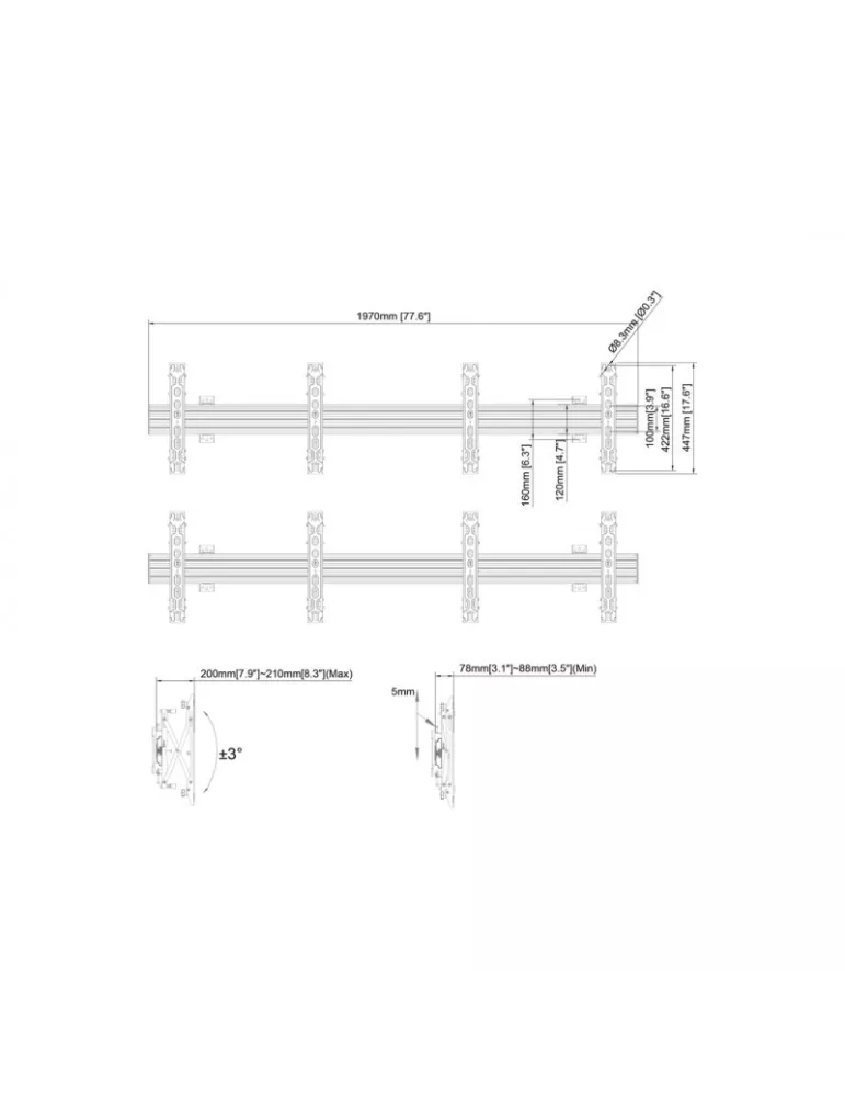 MULTIBRACKETS 2628 Wandhalterung Multibrackets MBW2UX2 für 4 Monitore 40 -65  LCD VESA Max 600x400 MULTIBRACKETS MUL2628 | Mus