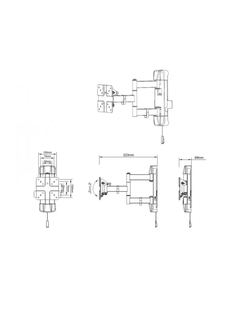 MULTIBRACKETS 7185 Tilting wall mount Multibrackets Full Motion Outdoor 50 75 100 - screen 13 -42  VESA Max 100x100 MULTIBRACK
