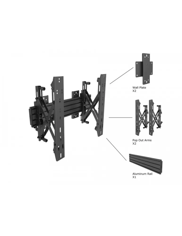 MULTIBRACKETS 5105 Wallmount Multibrackets Wallmount Pro MBW1U Push In Pop Out 48cm Black - screen 40 -65  VESA Max 400x400 MU