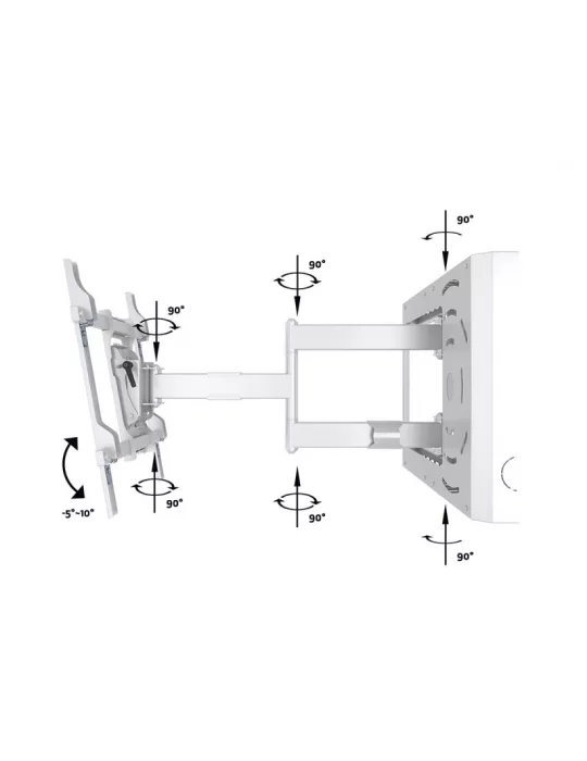 MULTIBRACKETS 0204 Support mural articulé avec boîtier STB Multibrackets Hospitality Flexarm with STB Enclosure for 37 - 70  L