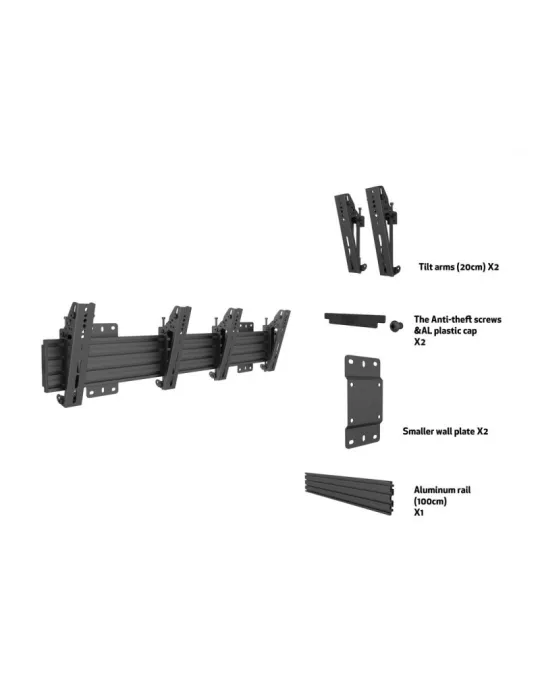 MULTIBRACKETS 7031 Multibrackets Wallmount Pro MBW2U Tilt 200 Negro - 2 pantallas 27 -32  VESA Max 200x200 MULTIBRACKETS MUL70