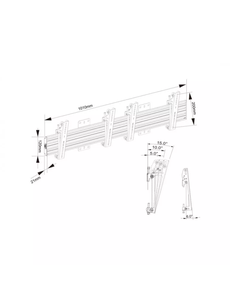 MULTIBRACKETS 7031 Neigbare Wandhalterung Multibrackets Wallmount Pro MBW2U Tilt 200 Black - 2 Bildschirme 27 -32  VESA Max 20