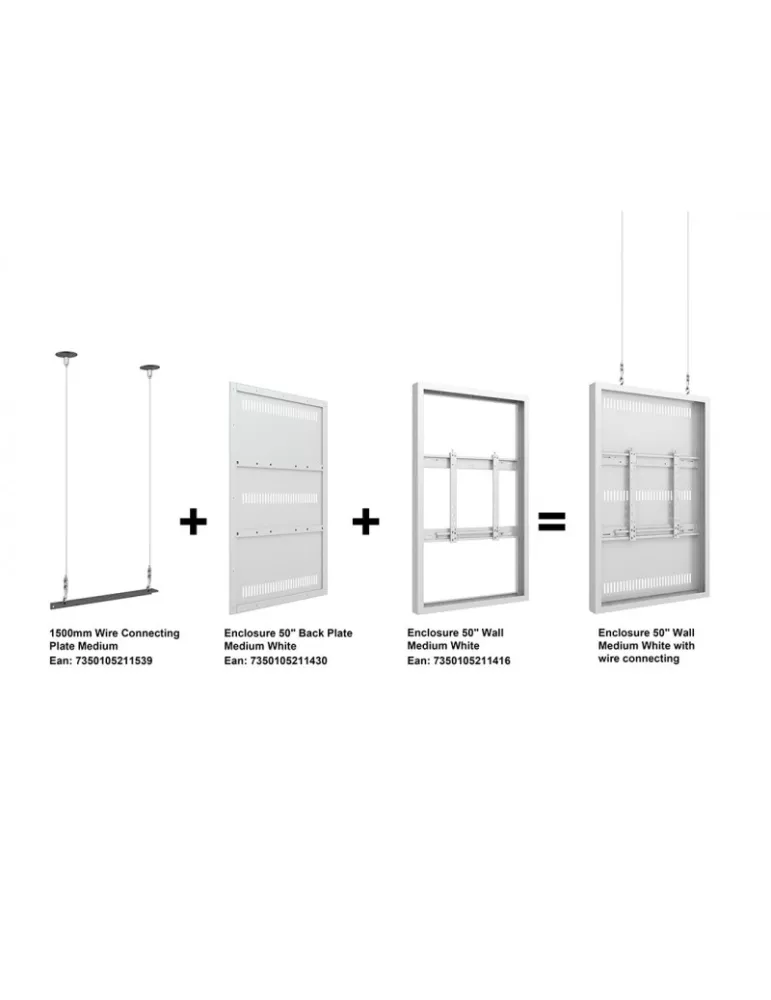 MULTIBRACKETS 1416 Caisson Multibrackets Enclosure 50" Wall Medium White - VESA Max 600x400