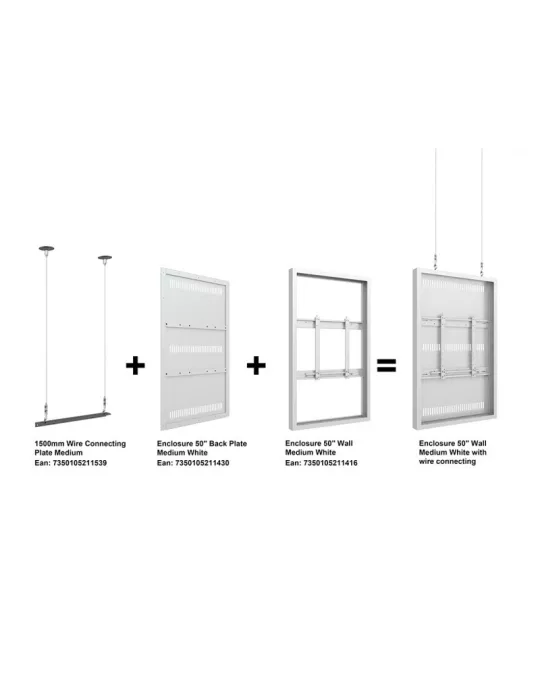 MULTIBRACKETS 1416 Caisson Multibrackets Enclosure 50" Wall Medium White - VESA Max 600x400