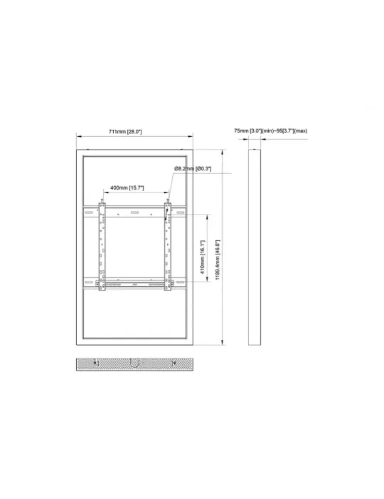 MULTIBRACKETS 1416 Gehäuse Multibrackets Enclosure 50  Wall Medium White - VESA Max 600x400 MULTIBRACKETS MUL1416 | MusicGoodD