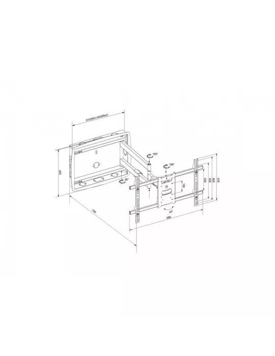 MULTIBRACKETS 6737 Soporte mural Articulado para encastrar Multibrackets Empotrable Full motion Flexarm pour ecran 32 - 80  -
