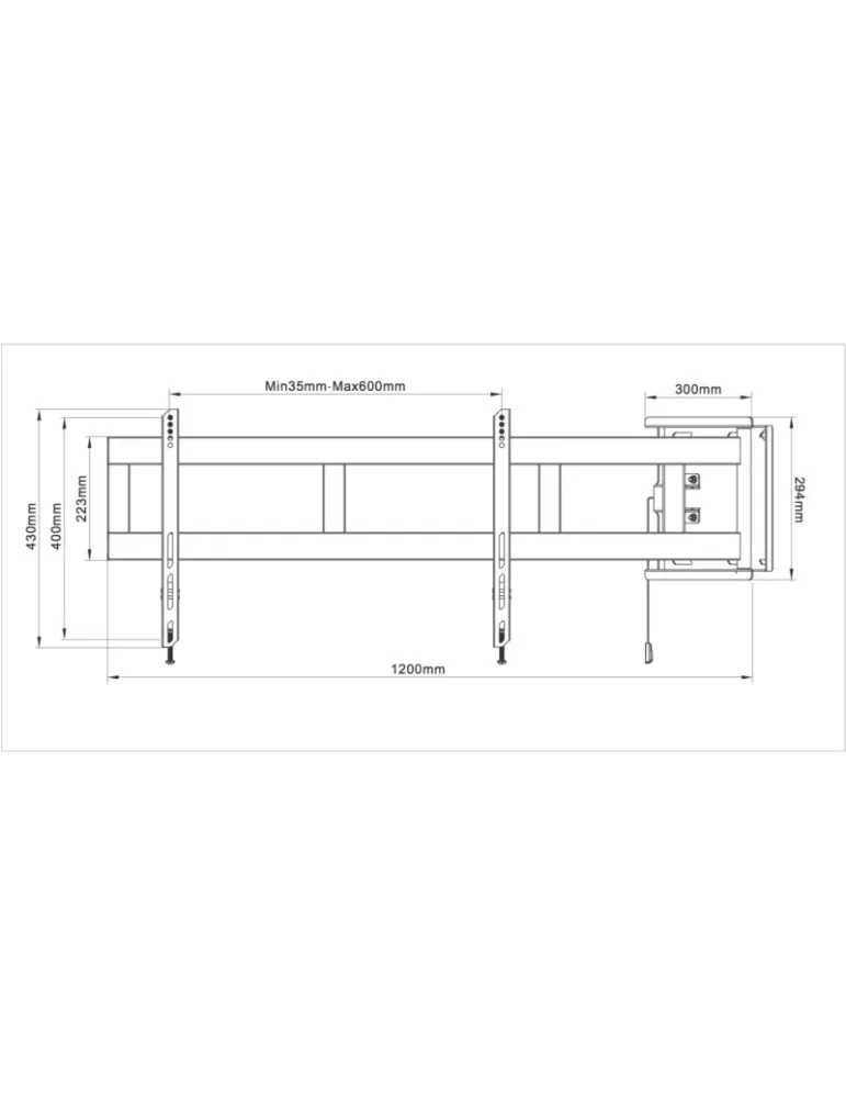 MULTIBRAQUETAS 2647 Soporte mural oscilante Multibrackets Brazo articulado 180  Grande 48 -69  Ref MULTIBRACKETS MUL2647 | Mus