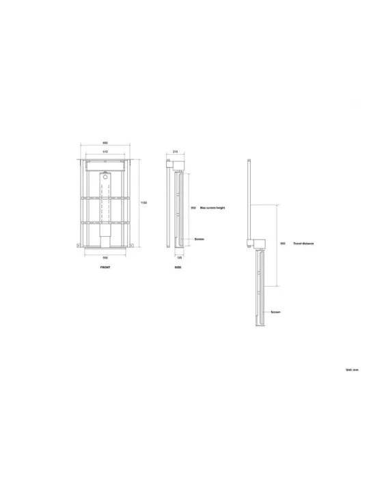 MULTIBRACKETS 5254 Lift motorisé a encastré Multibrackets Motorized Drop Down TV Lift Turn - écran 55 -75  VESA Max 600x600 MU