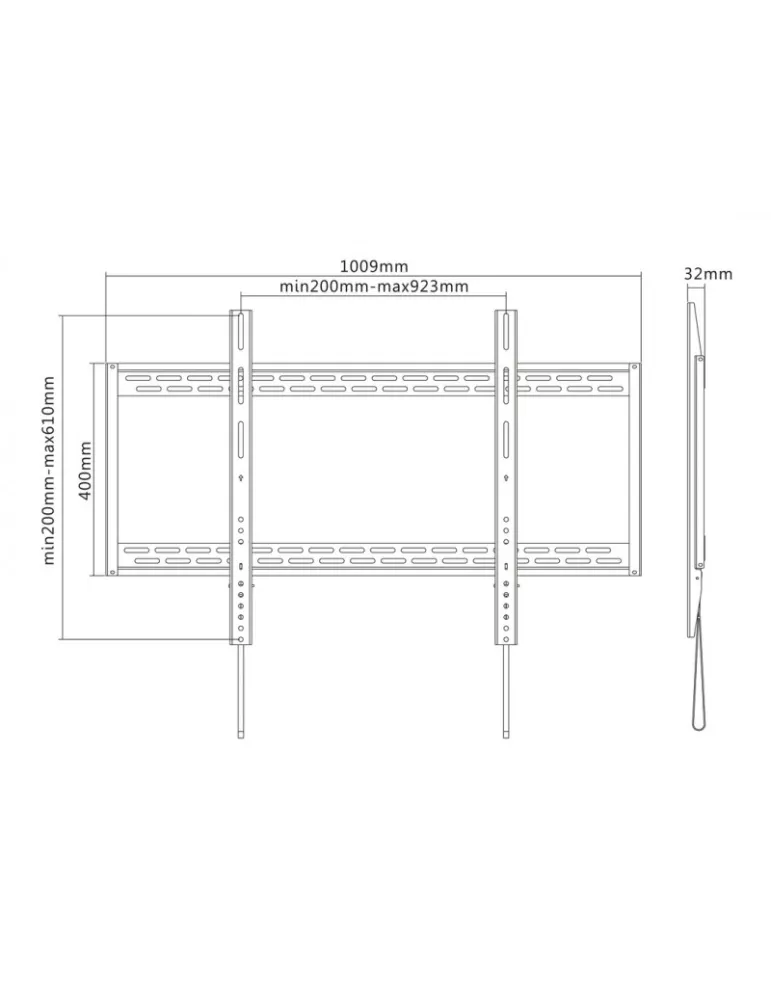 MULTIBRACKETS 8823 Feste Universal-Wandhalterung HD SD Multibrackets für LCD-Bildschirme von 60  - 100  - Gewicht 100 kg Vesa