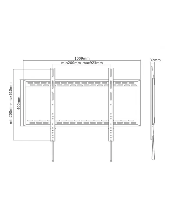 MULTIBRACKETS 8823 Soporte mural fijo universal HD SD Multibrackets para pantallas LCD de 60  - 100  - Peso 100 kg Vesa Max 90