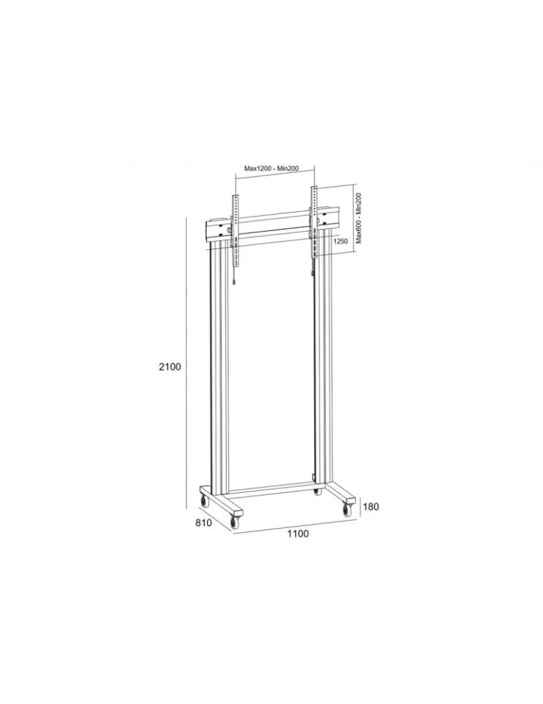 MULTIBRACKETS 2746 Soporte móvil Multibrackets Display Stand 210 Dual Pillar Wheelbase Silver - pantalla 70 -110  VESA Max 800