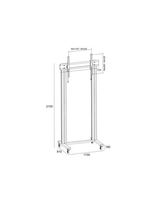 MULTIBRACKETS 2746 Mobiler Ständer Multibrackets Display Stand 210 Dual Pillar Wheelbase Silber - Bildschirm 70 -110  VESA Max