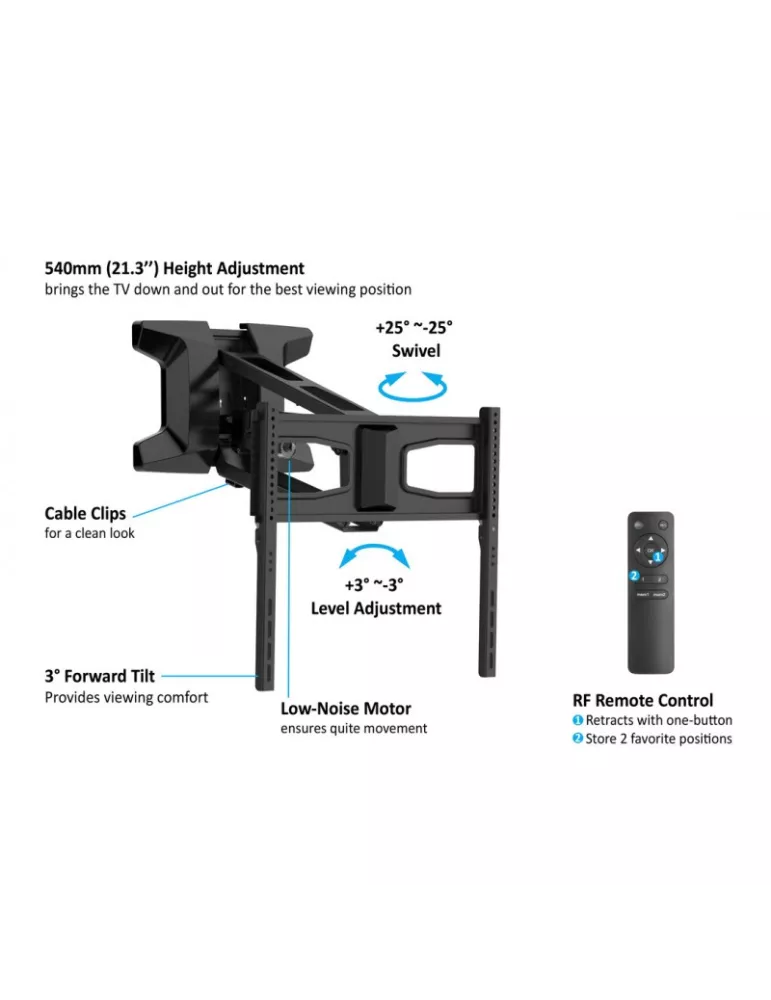 MULTIBRACKETS 9615 Motorisierte Wandhalterung mit Gelenk Multibrackets FlexArm FullMotion - Bildschirm 37  bis 70  - maximale