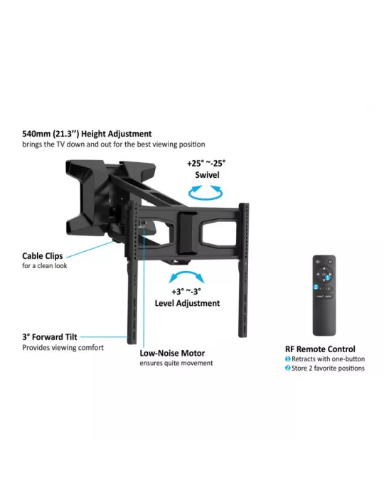 MULTIBRACKETS 9615 Motorized articulated wall mount Multibrackets FlexArm FullMotion - screen size 37  to 70  - max load 35kg