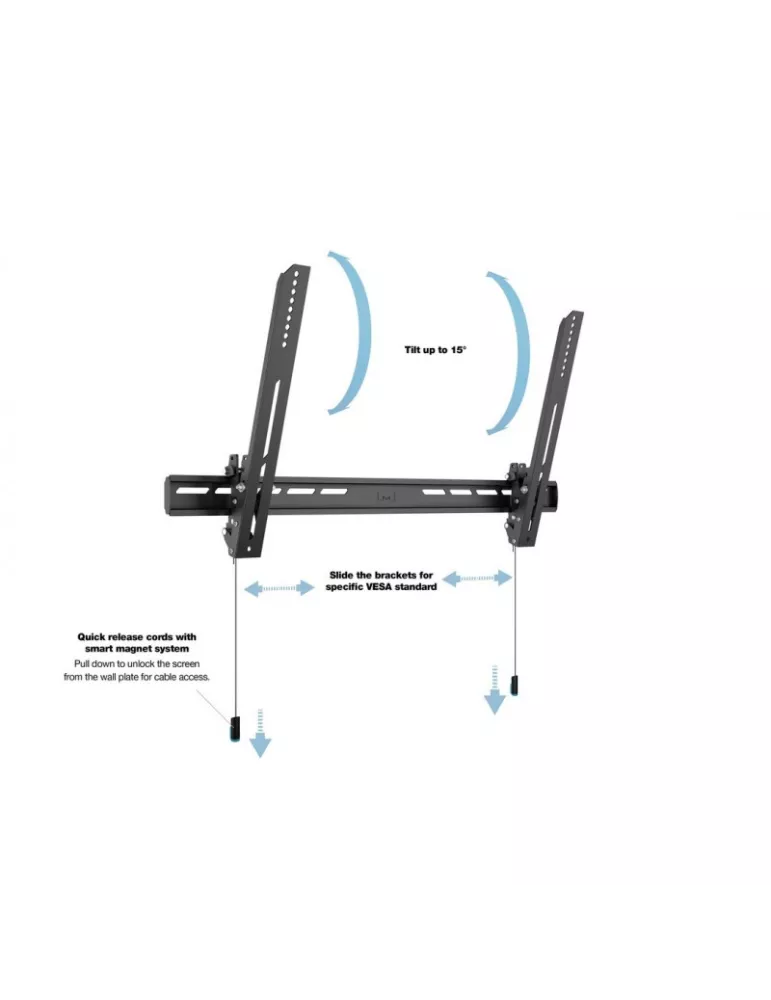 MULTIBRACKETS 0995 Support mural Universal Inclinable Multibrackets Air Large pour écran LCD 40"- 85" - Poids 70 kg