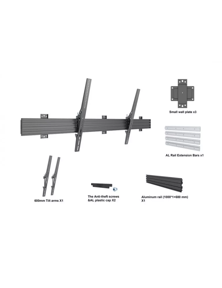 MULTIBRACKETS 3298 Support mural inclinable Multibrackets Wallmount Pro MBW1U 1600 VESA 1600x600