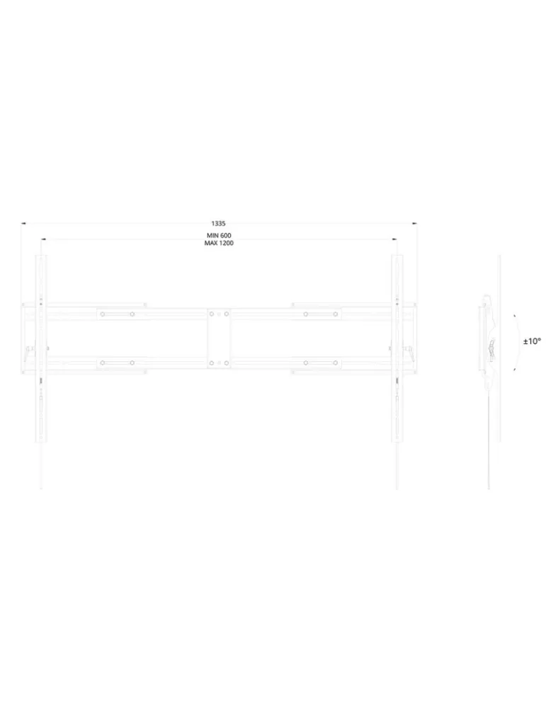 MULTIBRACKETS 8447 Multibrackets Wallmount Tilt X-LARGE 1200x800 REF  MULTIBRACKETS MUL8447 | MusicGoodDeal