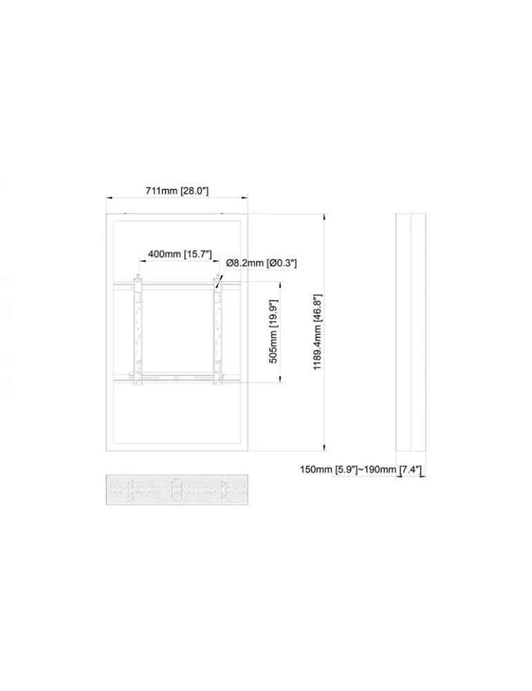 MULTIBRACKETS 3953 Caisson double Multibrackets Enclosure 50" Medium B2B Black - VESA Max 600x400