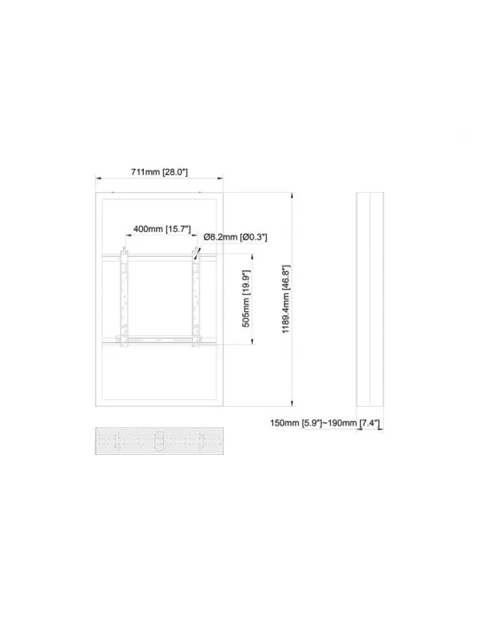 MULTIBRACKETS 3953 Caisson double Multibrackets Enclosure 50" Medium B2B Black - VESA Max 600x400