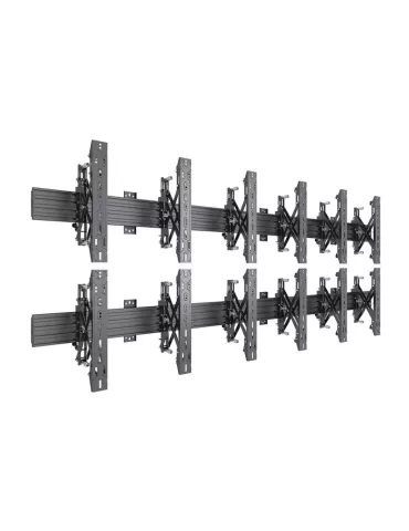 MULTIBRACKETS 5006 Support mural Multibrackets Wallmount Pro MBW3X2U Push In Pop Out Black - 6 écrans 32"-65" VESA Max 600x400
