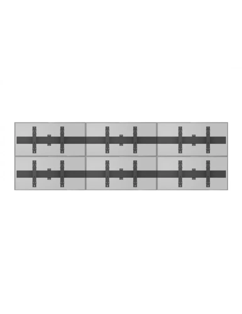 MULTIBRACKETS 5006 Multisoportes de pared Wallmount Pro MBW3X2U Push In Pop Out Negro - 6 pantallas 32 -65  VESA Max 600x400 M