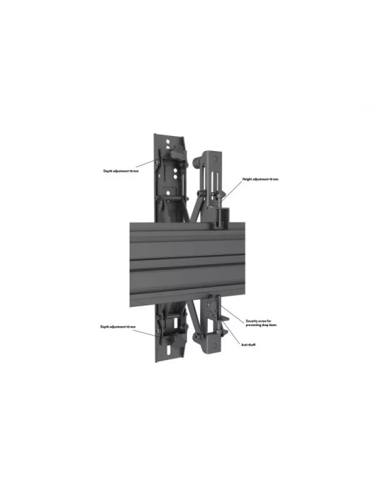 MULTIBRACKETS 5006 Wallmount Multibrackets Wallmount Pro MBW3X2U Push In Pop Out Black - 6 screens 32 -65  VESA Max 600x400 MU
