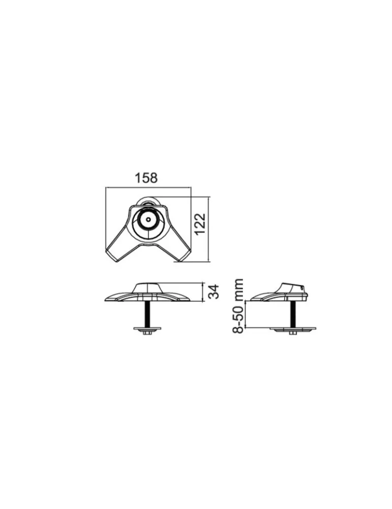MULTIBRACKETS 7433 Base de support de table Multibrackets Desktopmount Single   Dual   Triple Stand Grommet Base MULTIBRACKETS