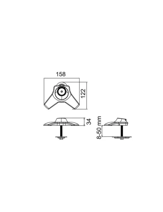 MULTIBRACKETS 7433 Tischständerbasis Multibrackets Desktopmount Single   Dual   Triple Stand Grommet Base MULTIBRACKETS MUL743