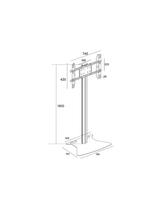 MULTIBRACKETS 1084 Bildschirmständer mit Flight Case Multibrackets Display Stand 180 - Bildschirm 32 -55  VESA Max 700x400 MUL