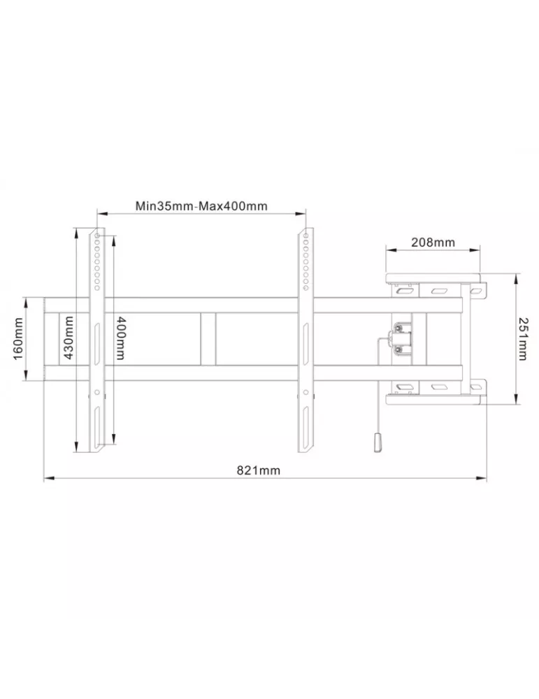 MULTIBRACKETS 6214 Wandarmhalter 180  Multibrackets Swing Arm 180 Degrees für 26 -47  Bildschirm - Max 25kg VESA MAX 400x400 M