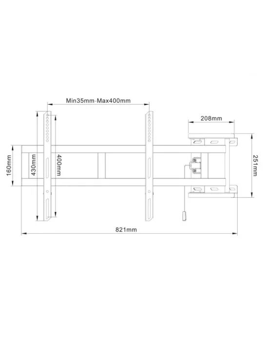 MULTIBRACKETS 6214 Support bras mural oscillant 180° Multibrackets Swing Arm 180 Degrees pour ecran 26"-47" - Max 25kg VESA MAX