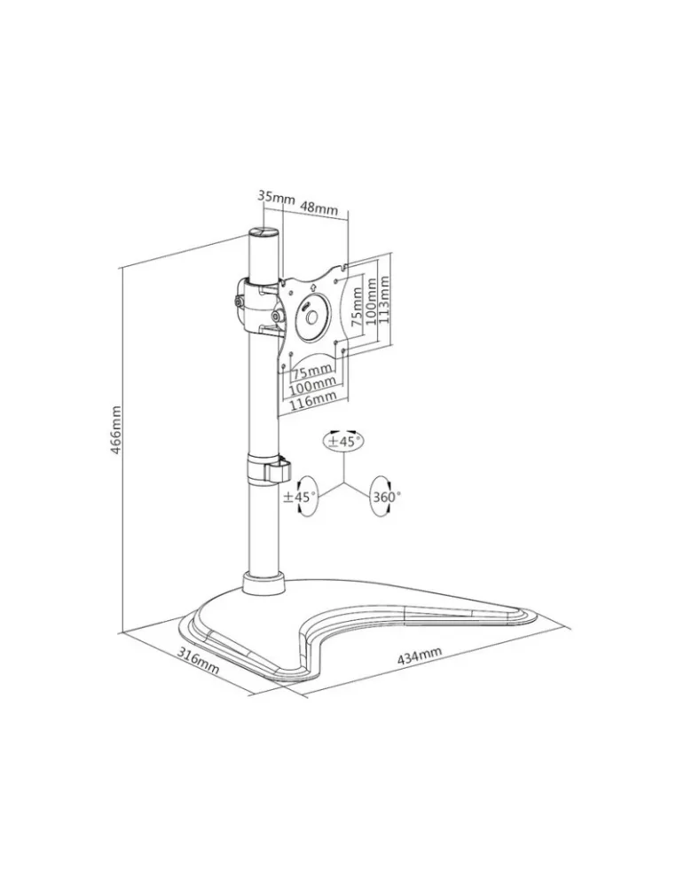 MULTIBRACKETS 3323 Tilting table stand Multibrackets Deskstand Basic Single - 15  screen - 27  VESA Max 100x100 MULTIBRACKETS