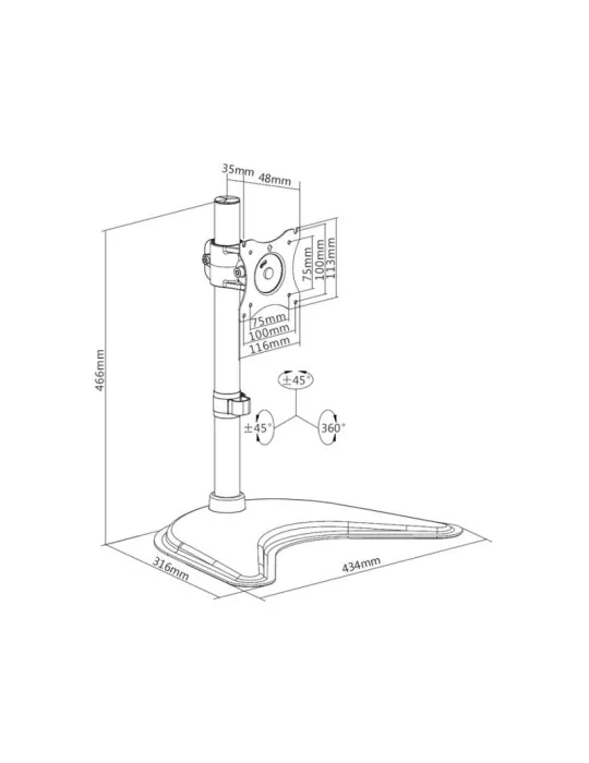 MULTIBRACKETS 3323 Tilting table stand Multibrackets Deskstand Basic Single - 15  screen - 27  VESA Max 100x100 MULTIBRACKETS