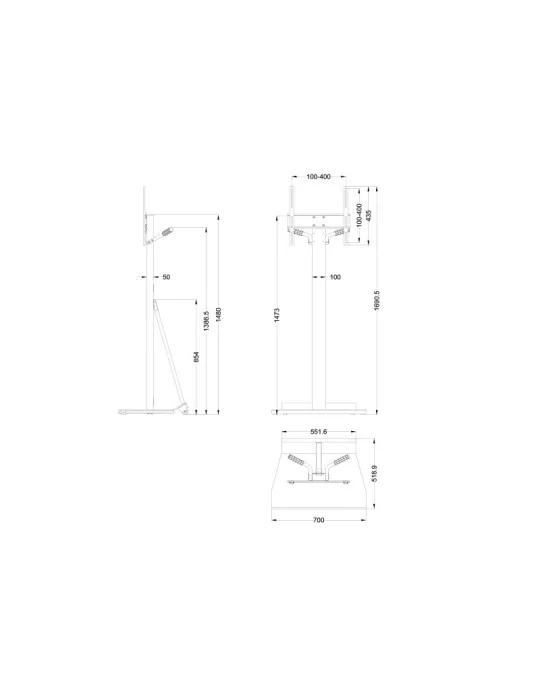 MULTIBRACKETS 0215 Support sur pied inclinable  M Tilt & Roll Floorstand Plus
