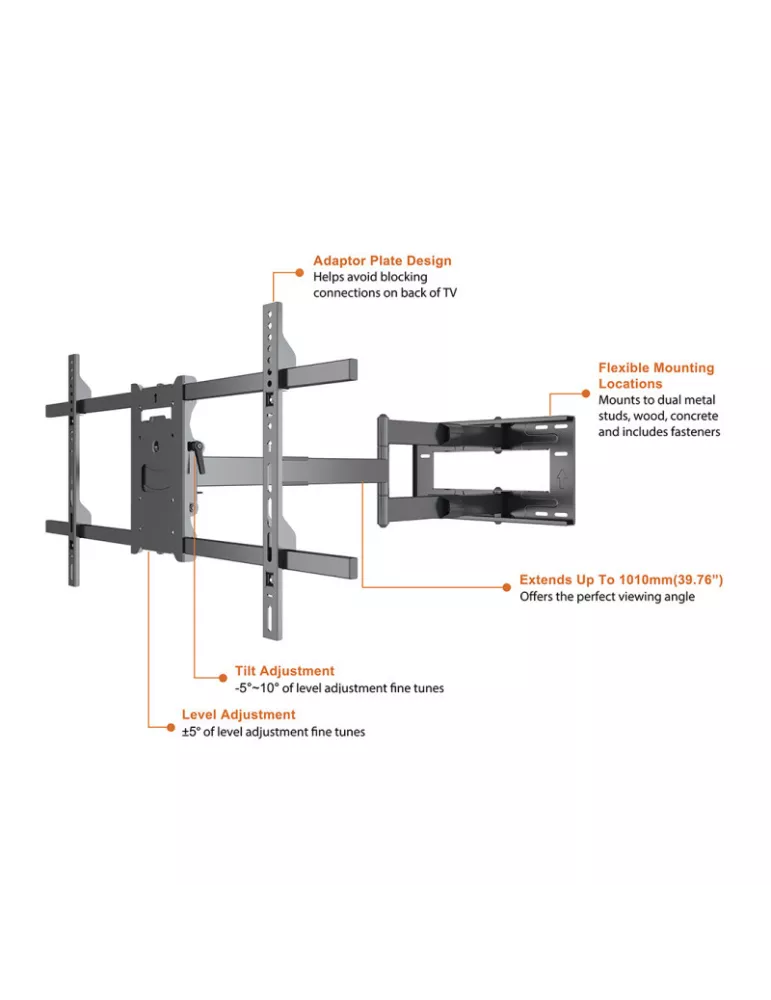 6539 Support mural articulé Multibrackets Long Reach Arm 1010mm Réf :