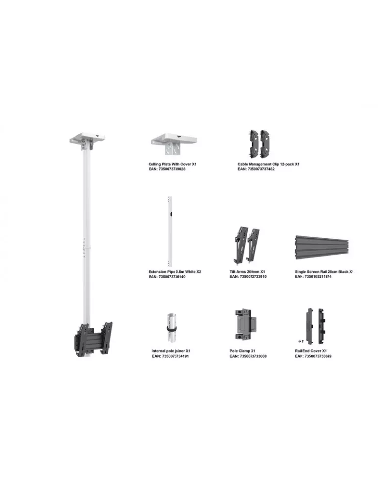 MULTIBRACKETS 8669 Ceiling Mount Multibrackets Ceiling Mount Pro MBC1U White - 24 -32  screen VESA Max 200x200 MULTIBRACKETS M