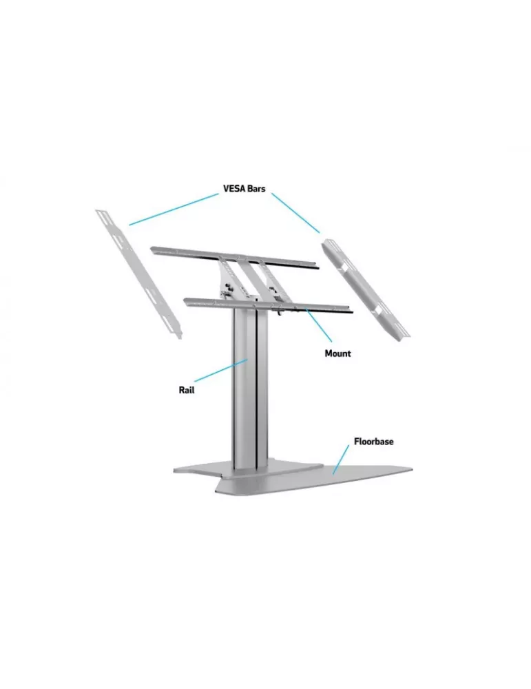 MULTIBRACKETS 6805 Soporte Sol Multibrackets Display Stand 80 HD Floorbase Single Silver - pantalla 32 -55  VESA Max 700x400 M