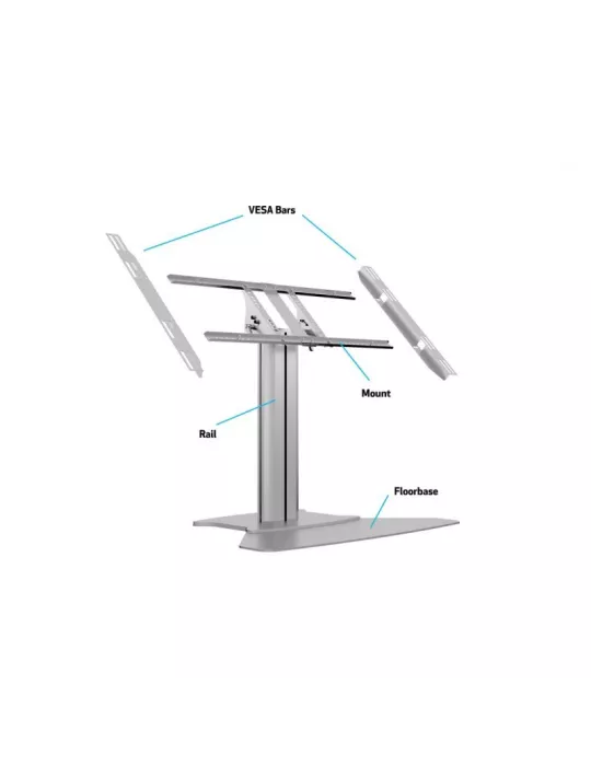 MULTIBRACKETS 6805 Soporte Sol Multibrackets Display Stand 80 HD Floorbase Single Silver - pantalla 32 -55  VESA Max 700x400 M