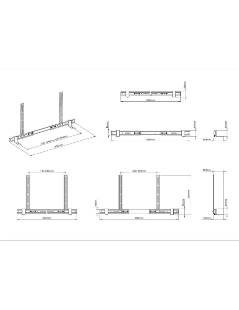 MULTIBRACKETS 7895 Soporte universal para barra de sonido Multibrackets 55 -110 MULTIBRACKETS MUL7895 | MusicGoodDeal